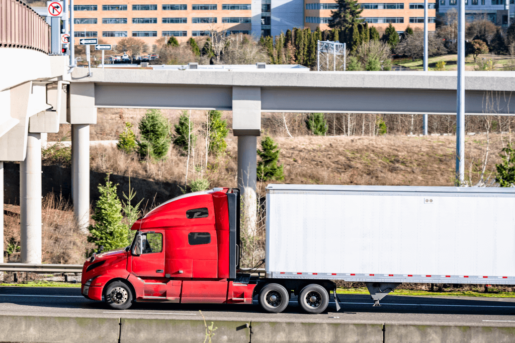 Truck on highway.